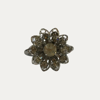 Vintage Crystal Flower Ring