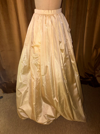 Vintage Oscar De La Renta Yellow Satin Maxi Skirt (Size 6)