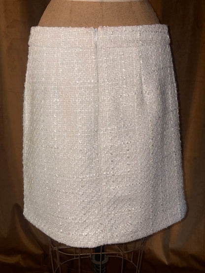 Maison D'Amelie White Tweed Skirt (Size S).