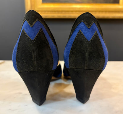 Maud Frizon Geometric Suede Pumps (Size 8)