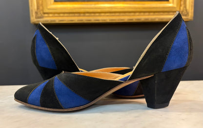 Maud Frizon Geometric Suede Pumps (Size 8)