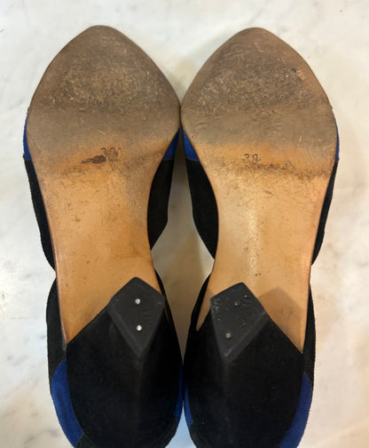 Maud Frizon Geometric Suede Pumps (Size 8)