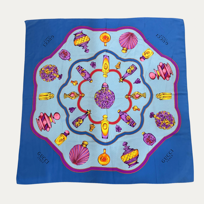Vintage Gucci 90cm Silk Perfume Scarf