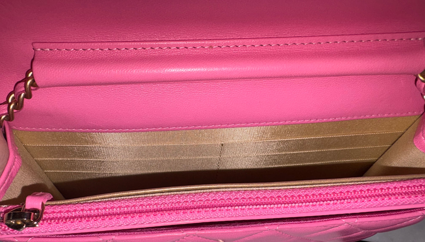 Chanel Hot Pink Wallet On Chain