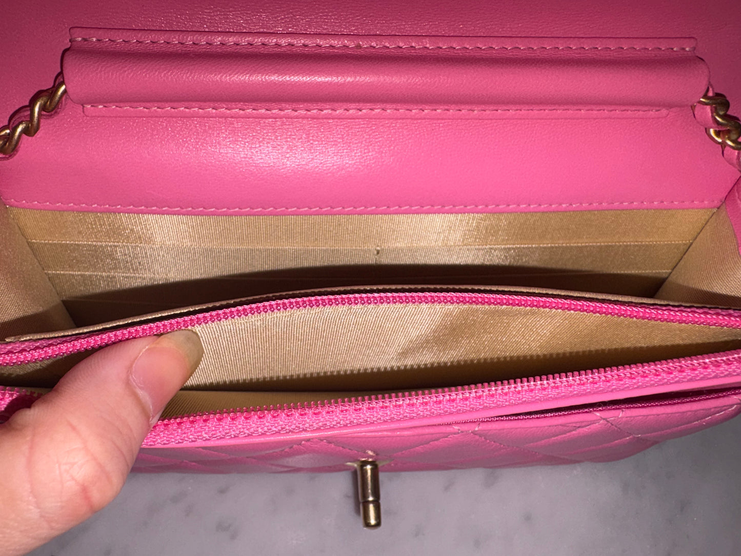 Chanel Hot Pink Wallet On Chain