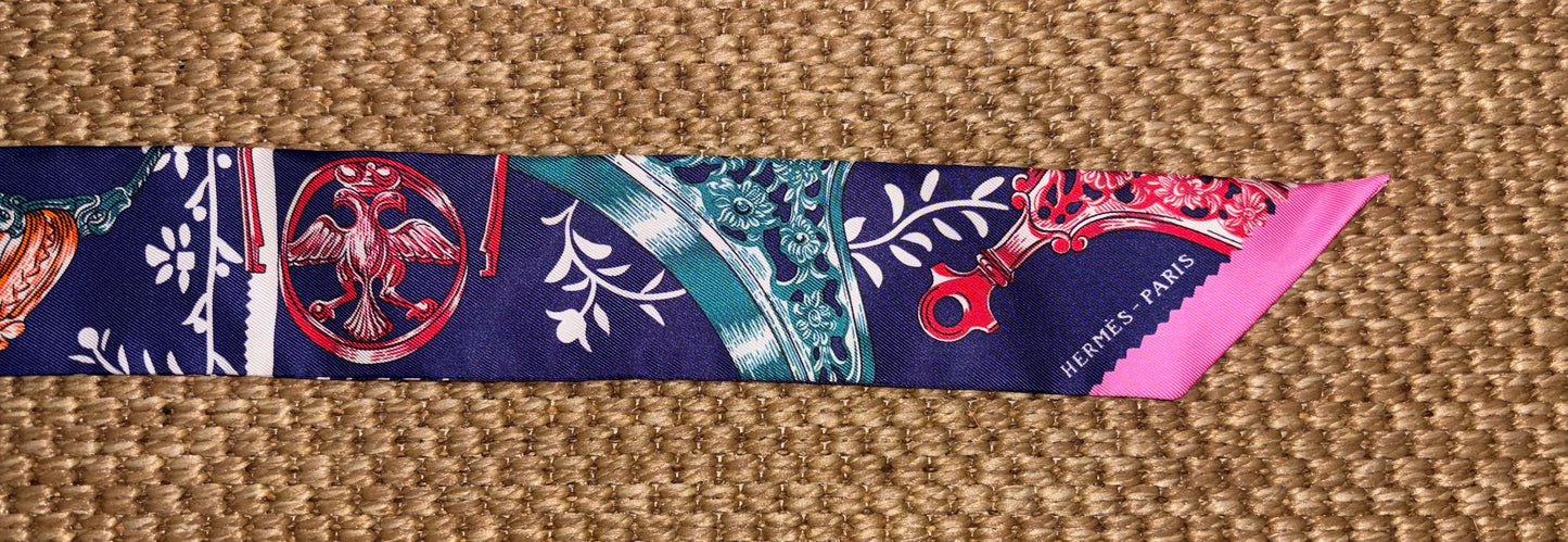 Hermes "Etriers Remix" Discontinued Twilly Scarf