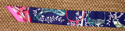 Hermes "Etriers Remix" Discontinued Twilly Scarf