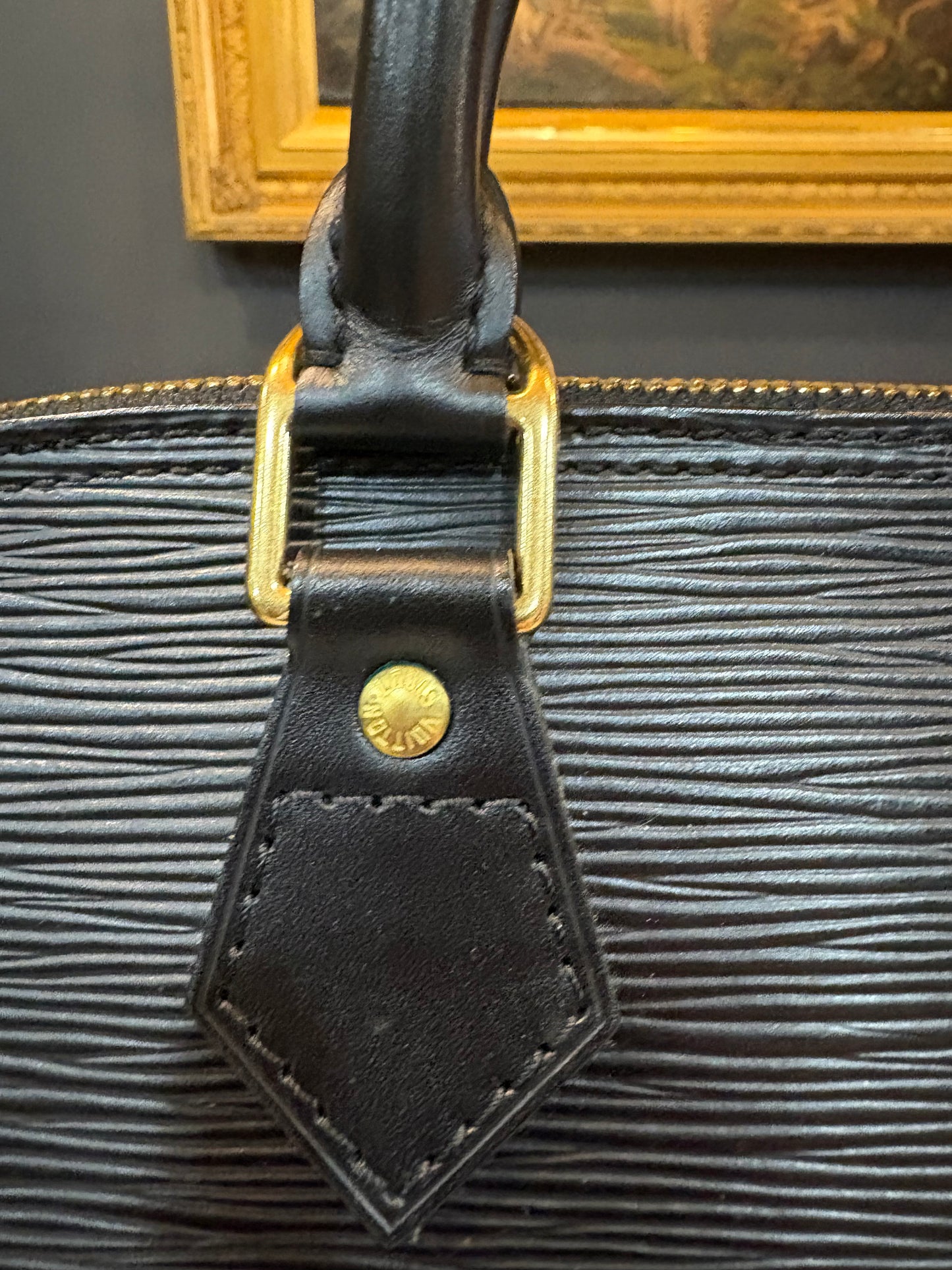 Louis Vuitton Large Black Epi Leather Alma BB