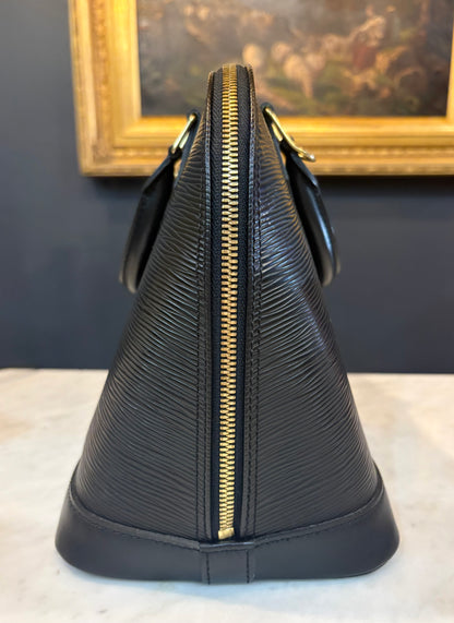 Louis Vuitton Large Black Epi Leather Alma BB