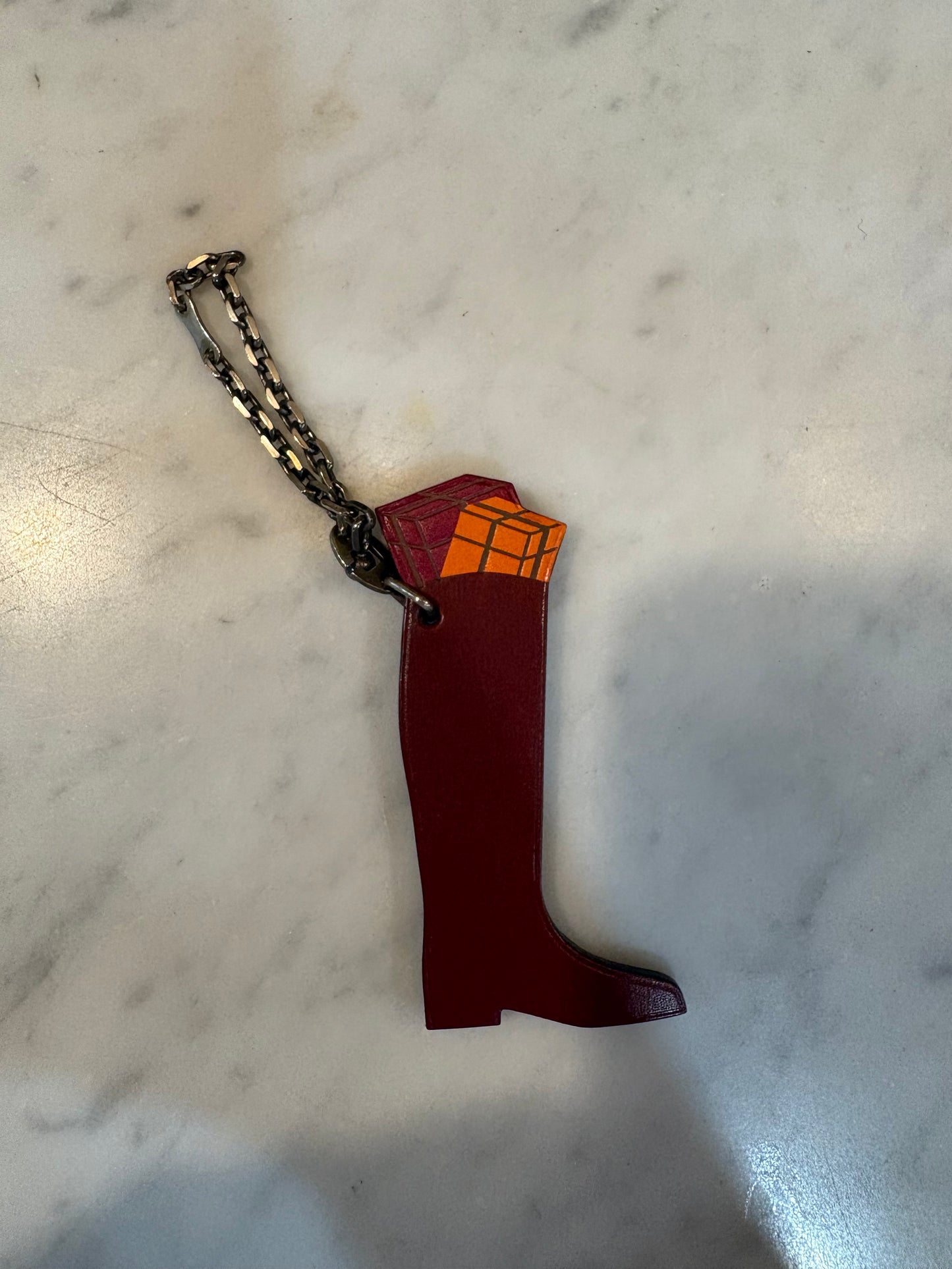 Rare Hermes Leather Boot Bag Charm