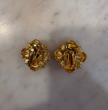 Ben Amun New York Maltese Cross Clip On Earrings