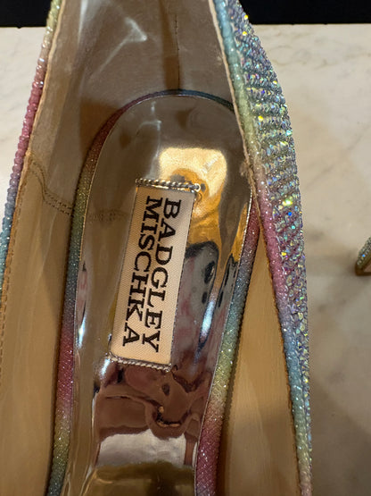 Badgley Mischka Rainbow Crystal High Heels (Size 8)