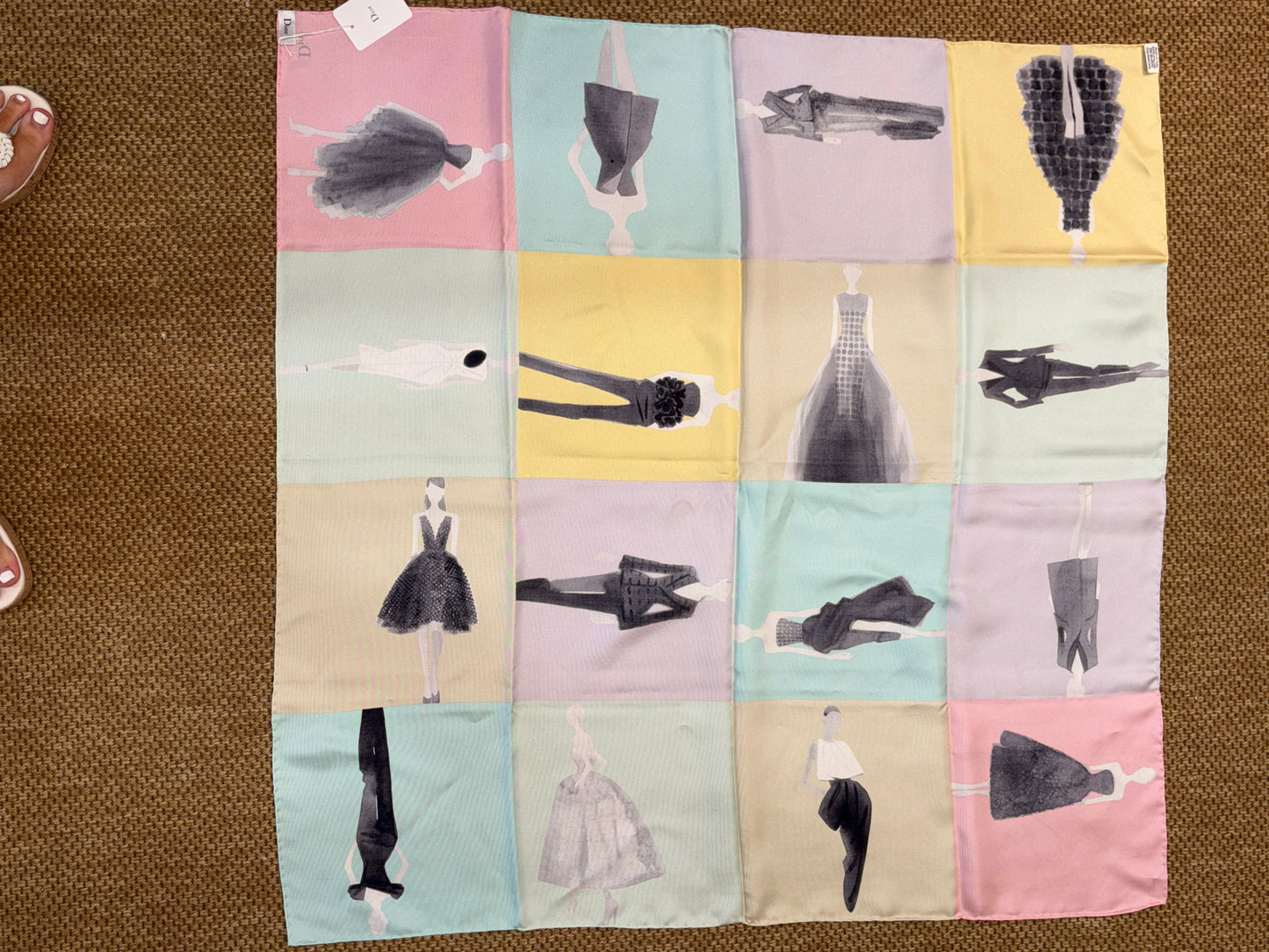 Christian Dior "Silhouettes" 90cm Silk Scarf