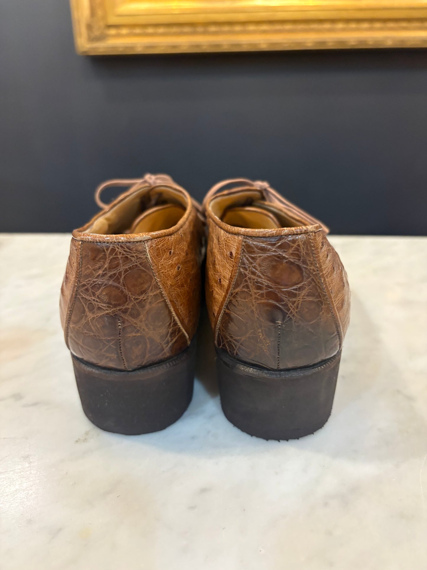 Vintage Alain Harel Paris Ostrich Leather Loafers (SIze 7-7 1/2)