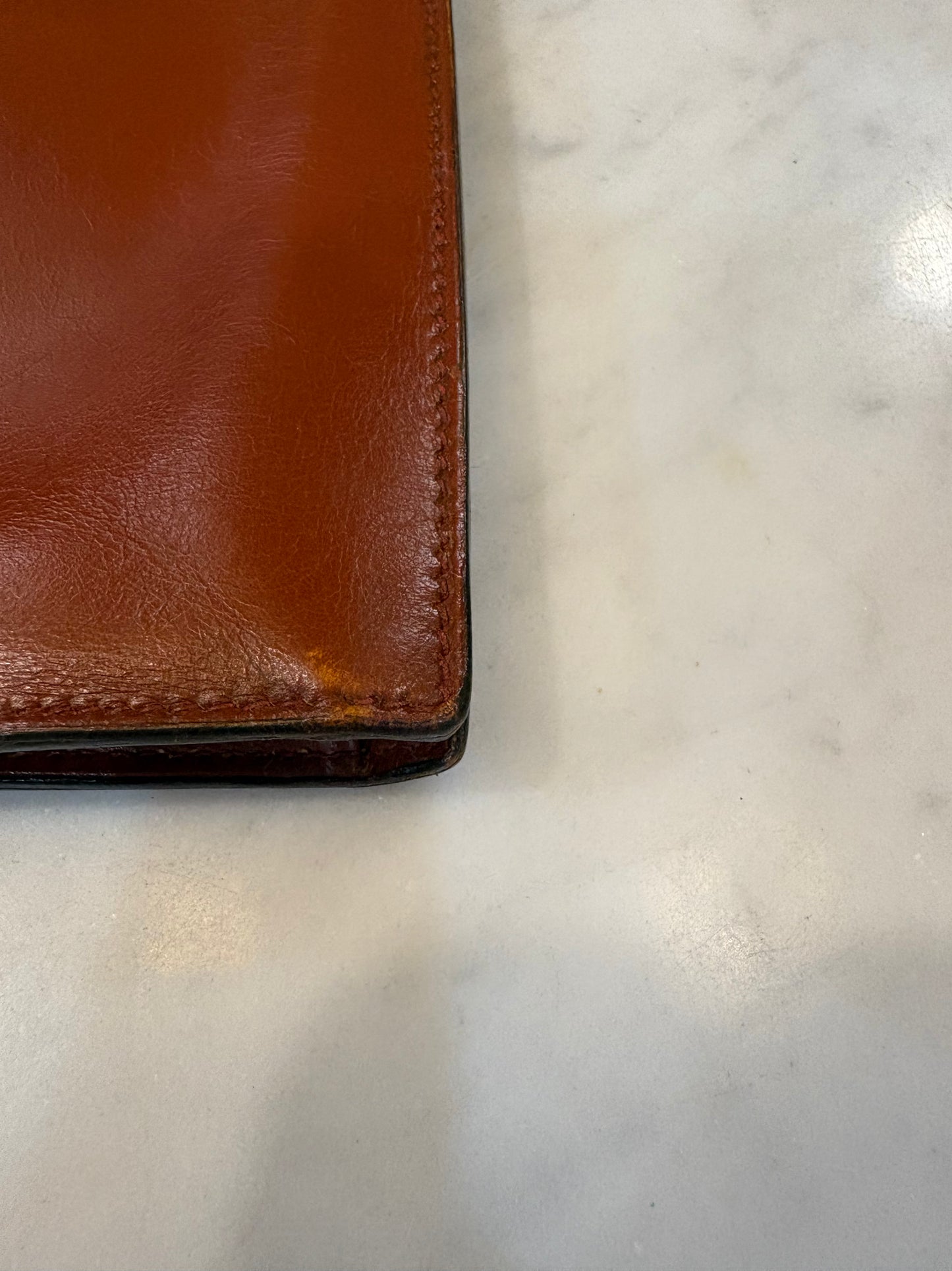 Vintage 1980s Hermes Box Leather Wristlet