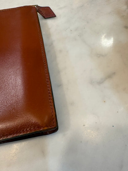 Vintage 1980s Hermes Box Leather Wristlet