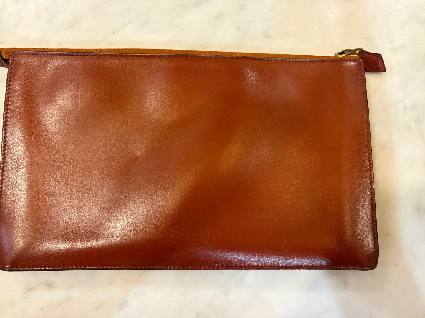 Vintage 1980s Hermes Box Leather Wristlet