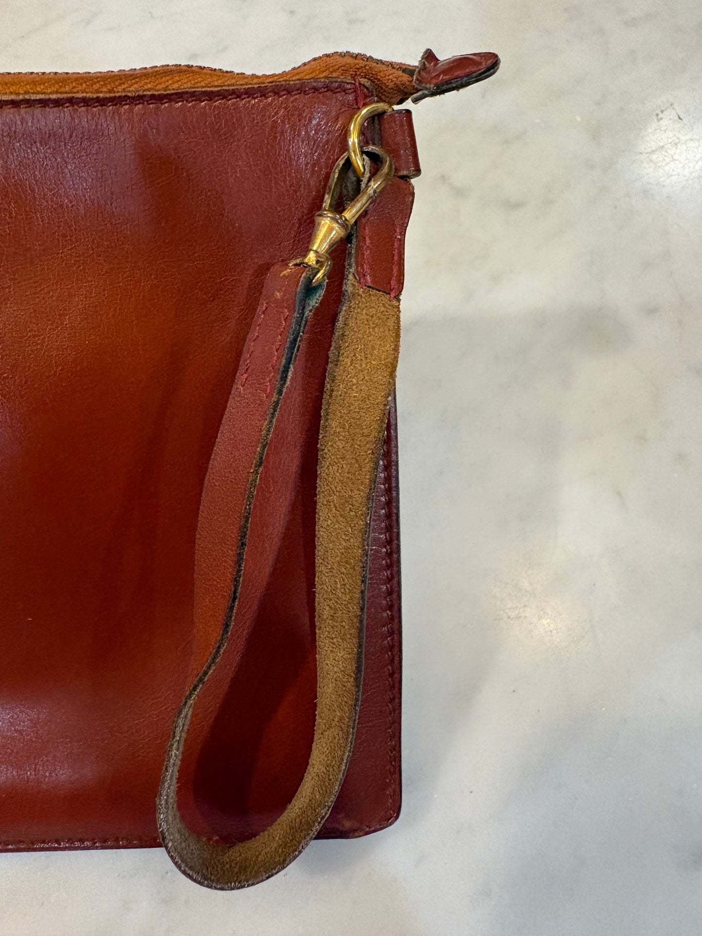 Vintage 1980s Hermes Box Leather Wristlet