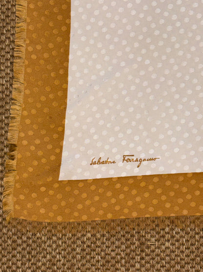 Vintage Salvatore Feragamo 1980s Fringed 90cm Silk Scarf