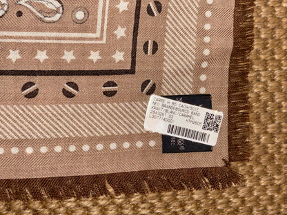 Hermes Neo Brandebourgs Cashmere+Silk Bandana Scarf 65cm In Caramel