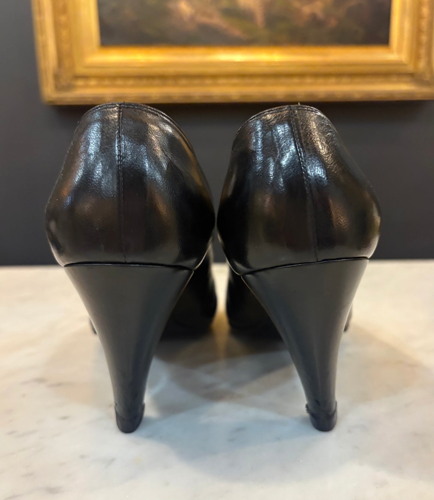 Vintage Chanel Patent Toe Pumps (Size 7)