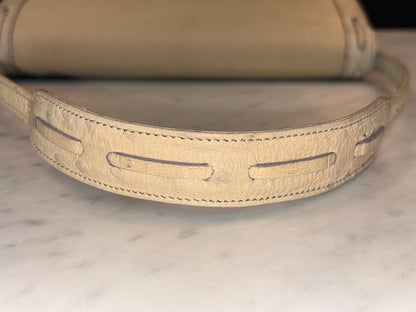 Hermes "2way" Ostrich Leather And Linen Clutch/Shoulder Bag