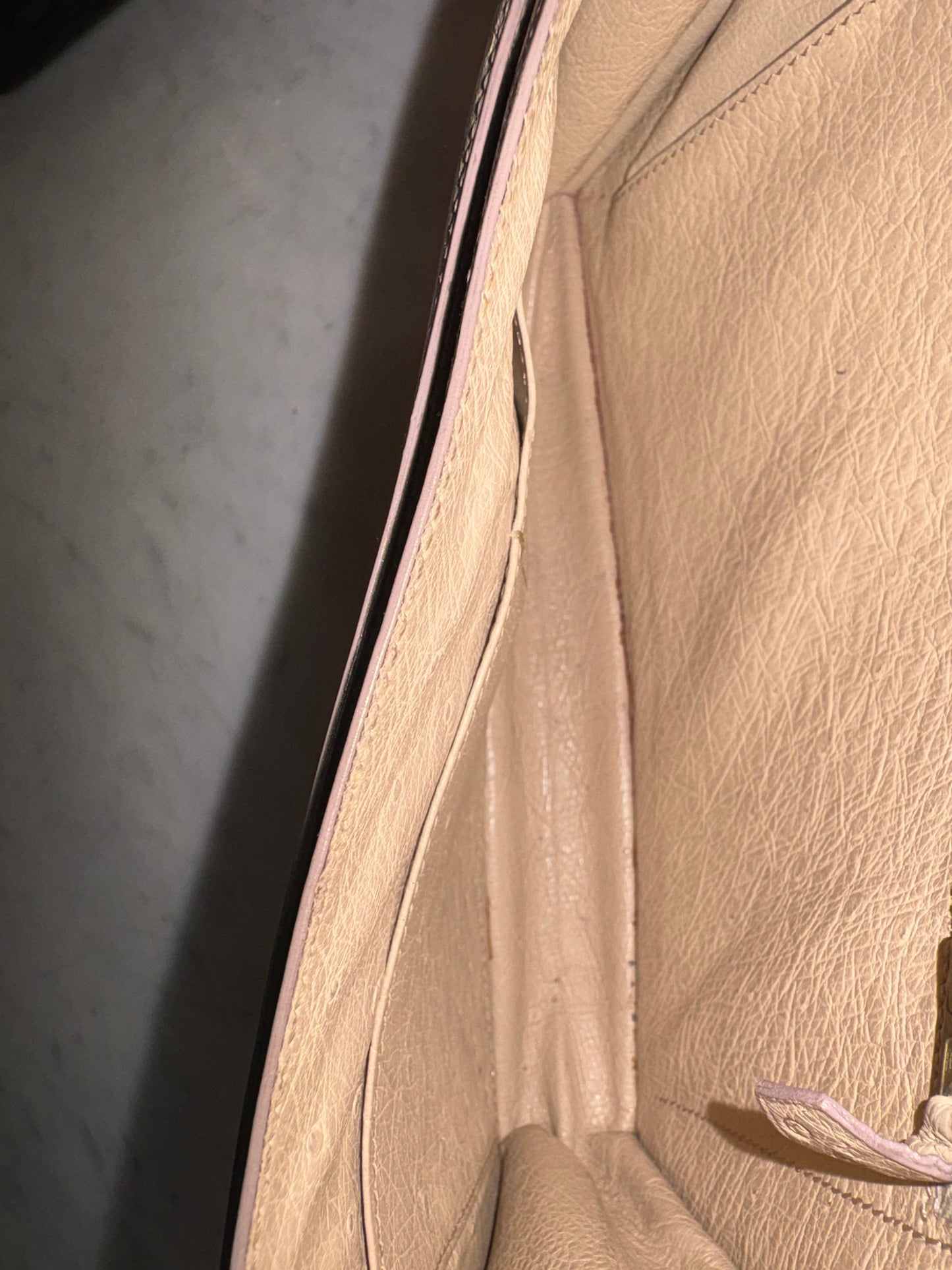 Hermes "2way" Ostrich Leather And Linen Clutch/Shoulder Bag