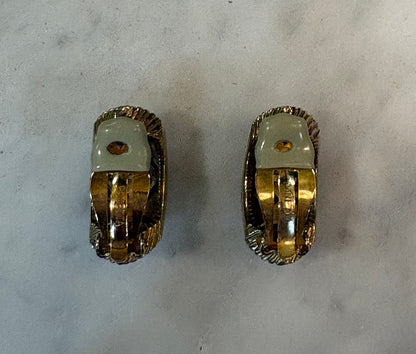 Vintage Crystal Patterned Clip Earrings