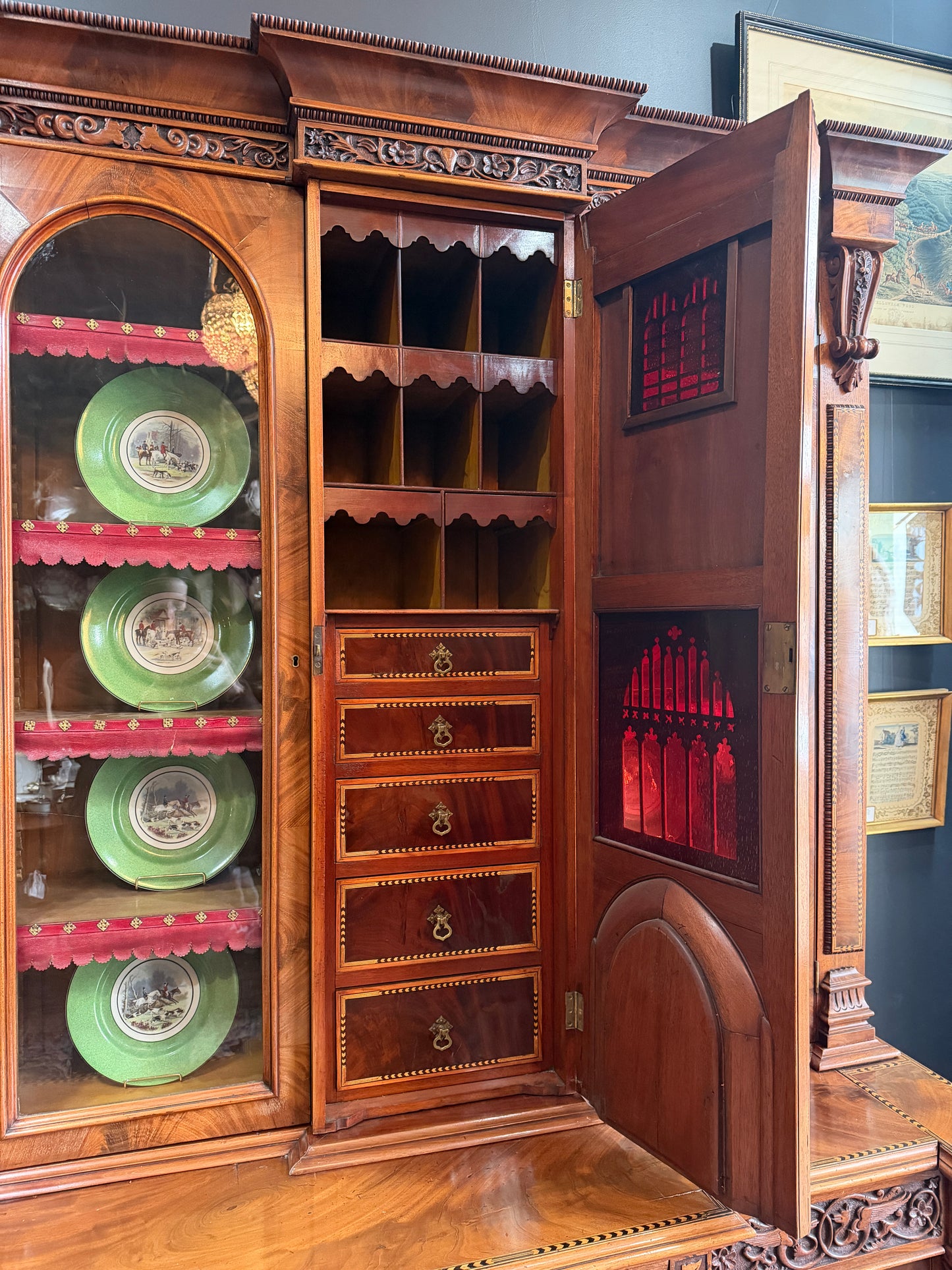 A Secretaire Bookcase Made in Kendal, 1872