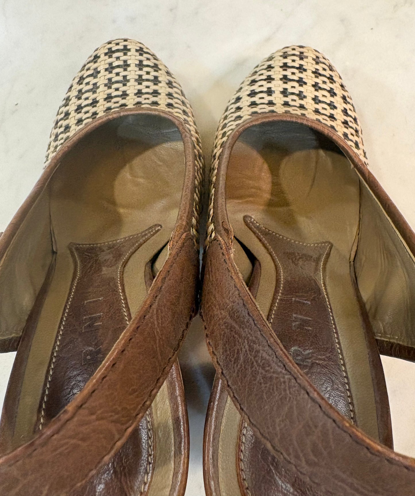 Marni Woven Leather Heels (Size 6)