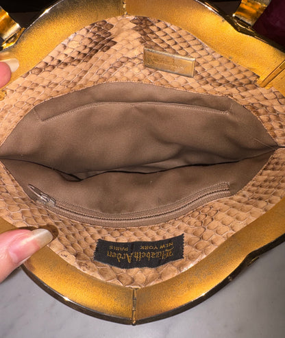 Vintage Judith Leiber Beige Snakeskin    Bag
