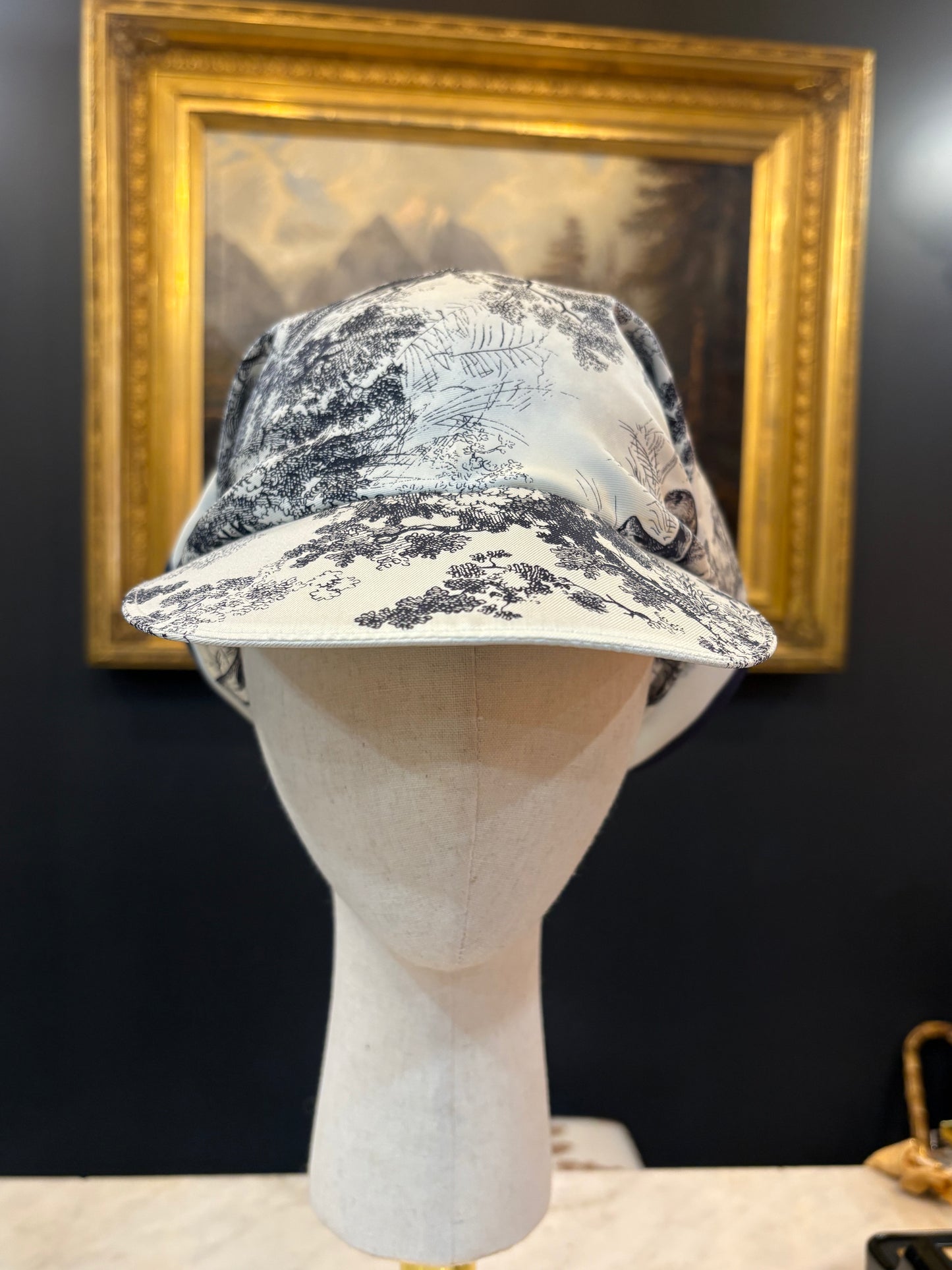 Christian Dior “Toile De Jouy” Silk Scarf Visor