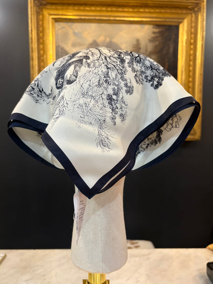 Christian Dior “Toile De Jouy” Silk Scarf Visor