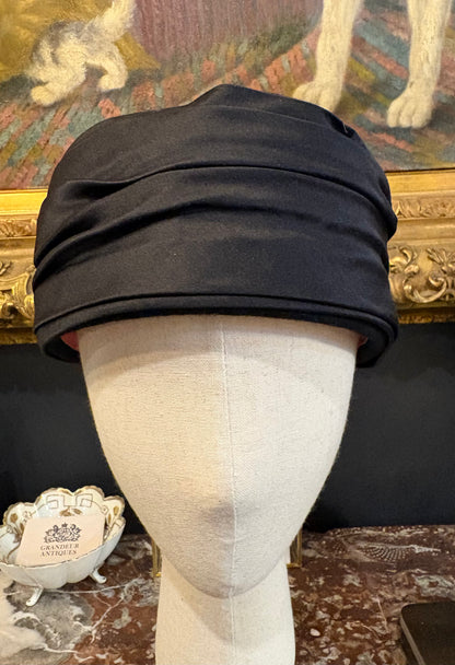 Vintage Frank Olive Pillbox Hat With Bow