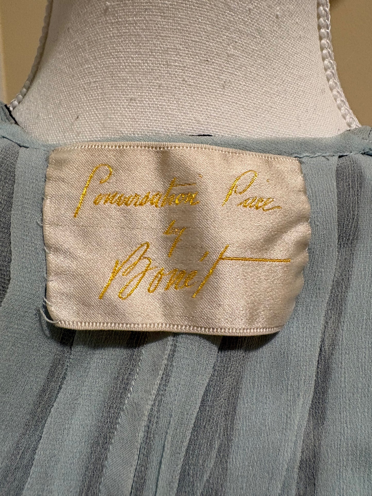 Vintage 1980s Silk Chiffon Nightgown and Robe Set (Size XS)