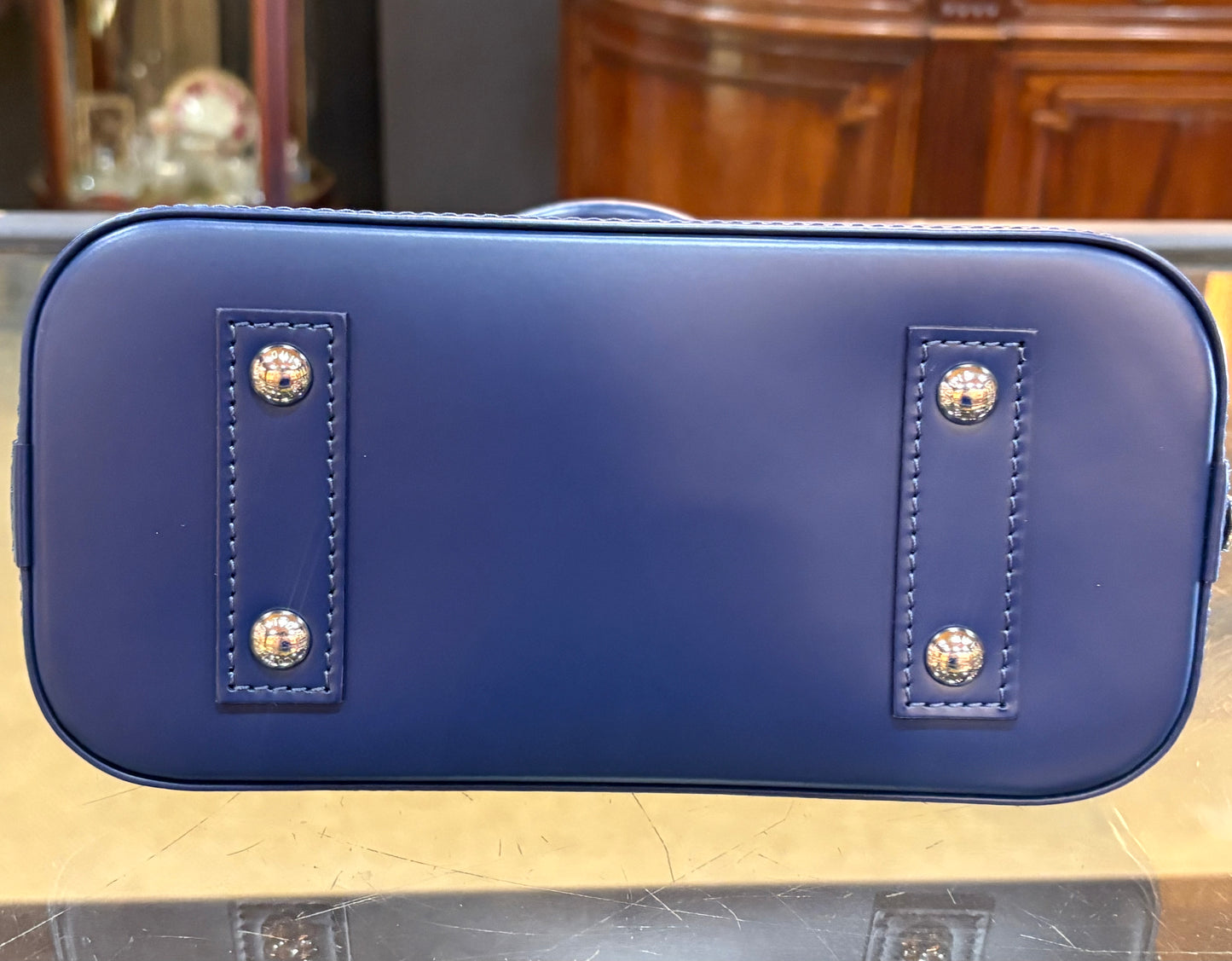 Louis Vuitton Small Alma BB In Navy Epi Leather
