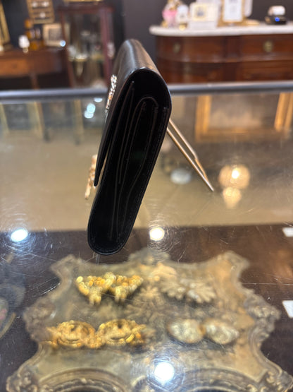 Cartier "C" Panther Long Black Leather Wallet