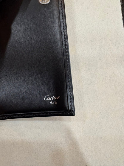 Cartier "C" Panther Long Black Leather Wallet