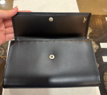 Cartier "C" Panther Long Black Leather Wallet