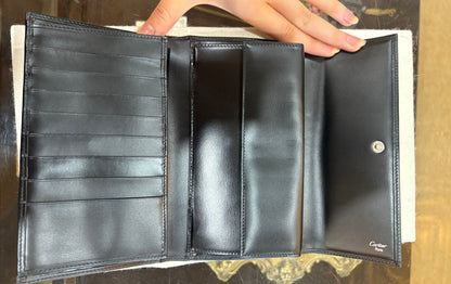Cartier "C" Panther Long Black Leather Wallet