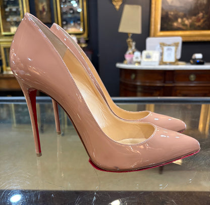 Christian Louboutin Nude So Kate Patent Leather Heels (Size 40)