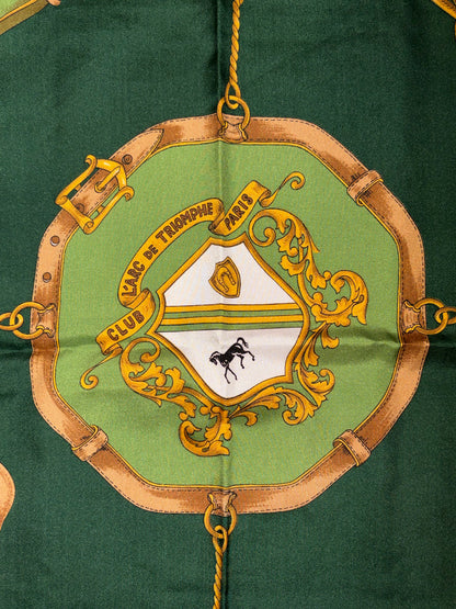 Vintage "Club L'arc De Tiomphe Paris" 90cm Silk Scarf