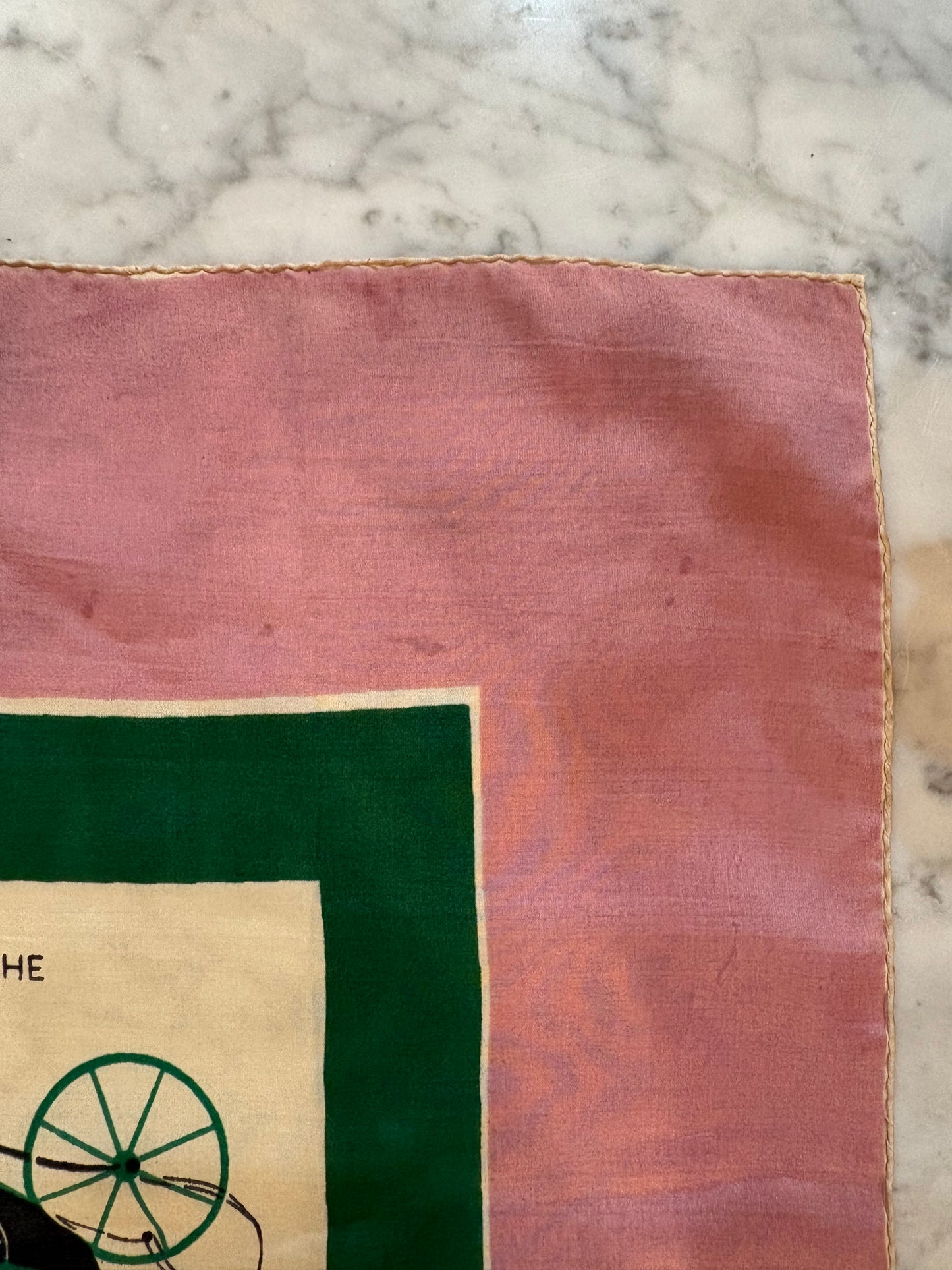 Vintage "Carriages" Mauve 90cm Silk Scarf