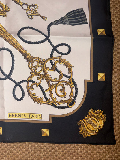 Hermes "Les Cles"  90cm Silk Scarf