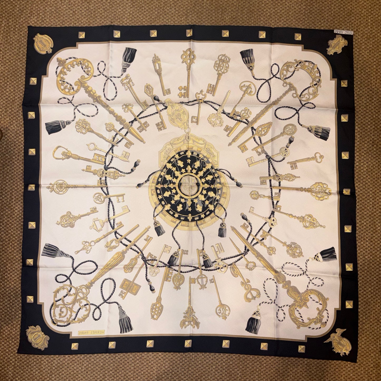 Hermes "Les Cles"  90cm Silk Scarf