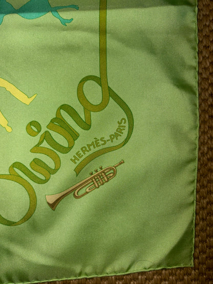 Vintage Hermes "Boogie Woogie The Blues" 90cm Silk Scarf