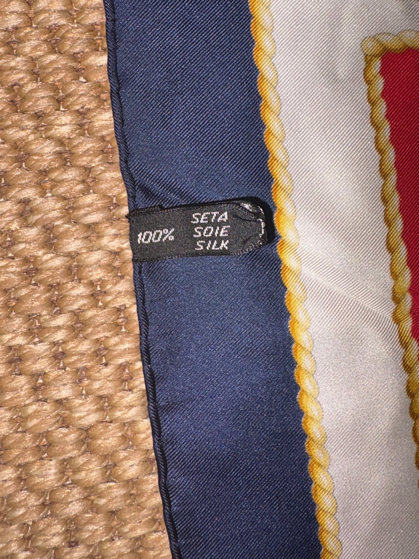 Vintage R Di Ratti 90 cm Equestrian Print Italian Silk Scarf