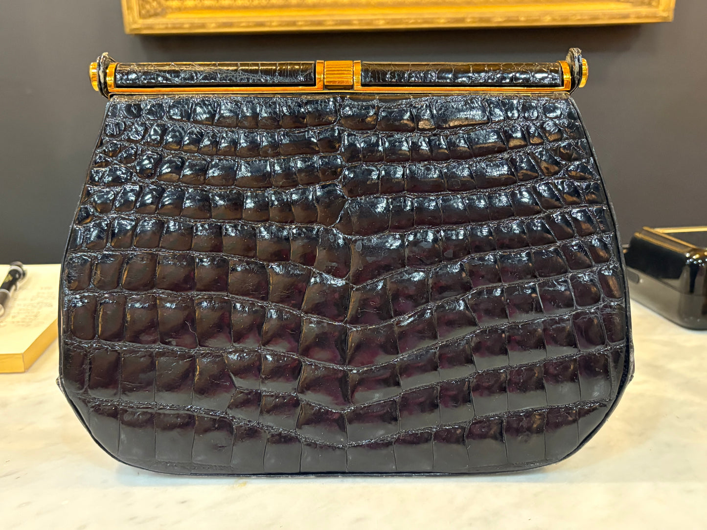 Vintage 1940s Rendl Crocodile Leather Handbag