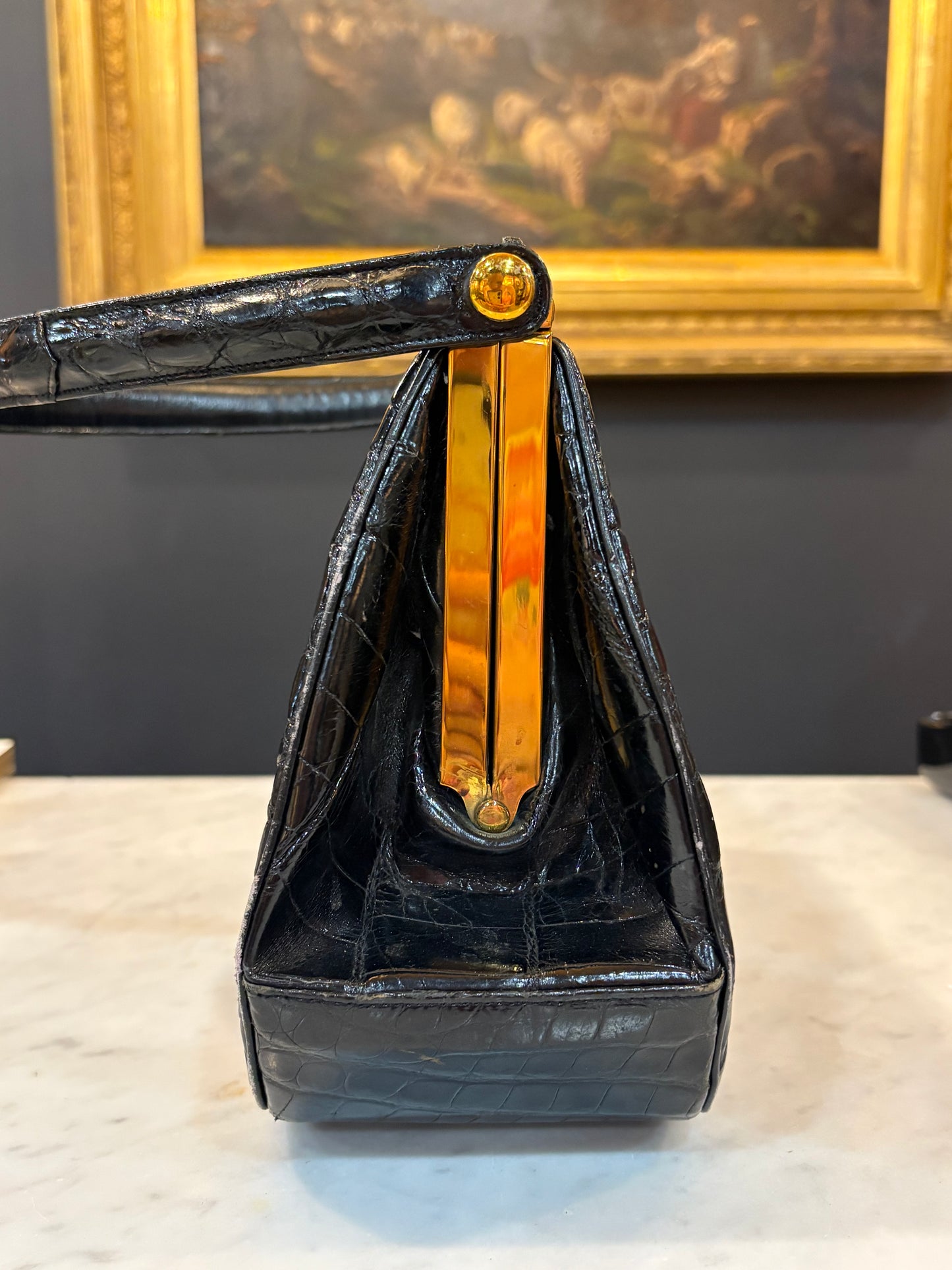 Vintage 1940s Rendl Crocodile Leather Handbag