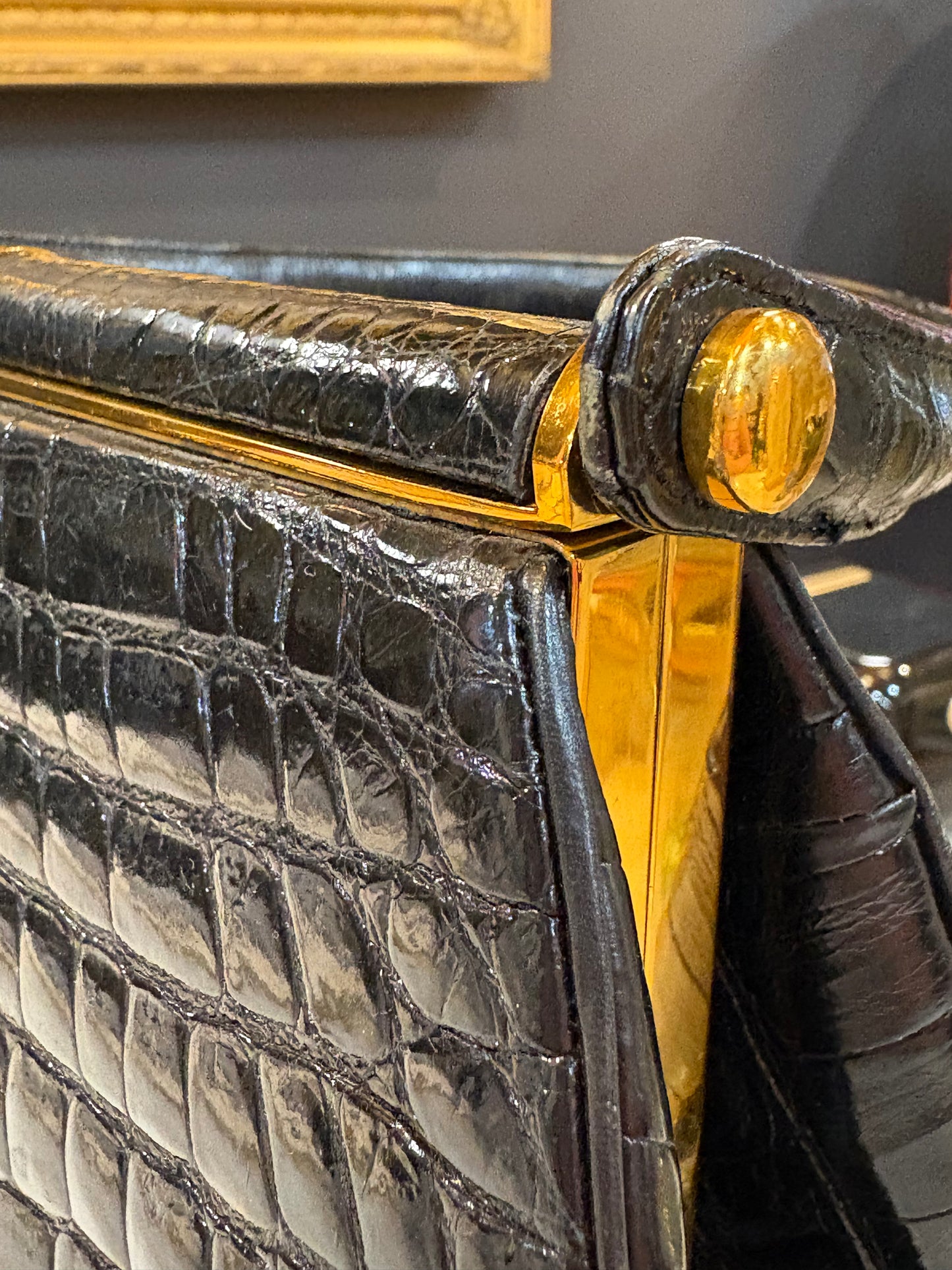 Vintage 1940s Rendl Crocodile Leather Handbag